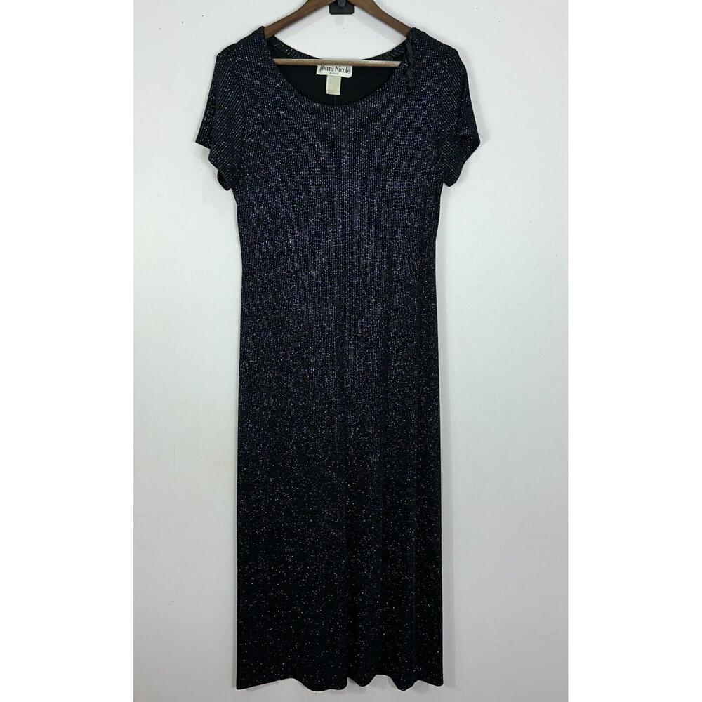 Ronni‎ Nicole Y2K Fairy Grunge Whimsigoth Maxi Dress 10 Black Cocktail Party